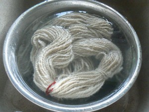 Lavage d'un écheveau